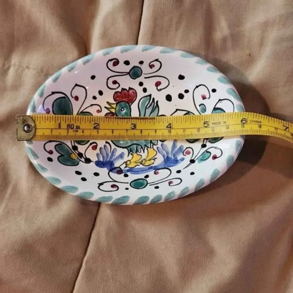 Dansk St. Tropez Platter and Deruta Rooster Dish